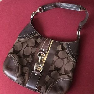Vintage multiple material signature C shoulder bag.